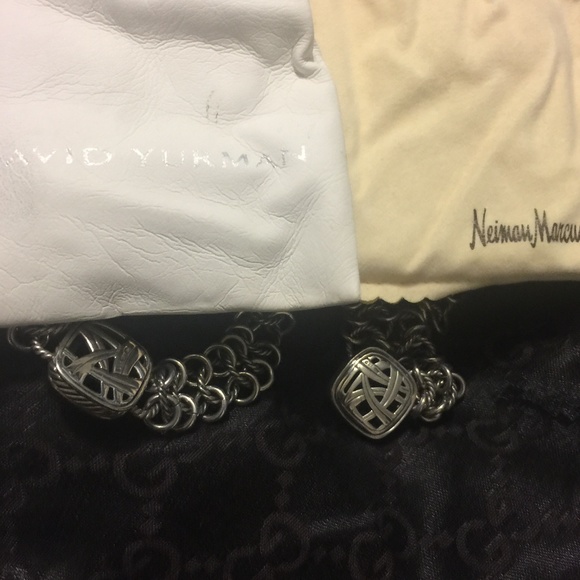 DAVID YURMAN Albion Black Onyx Diamond Double Row Atlas Necklace & Bracelet - Picture 6 of 7